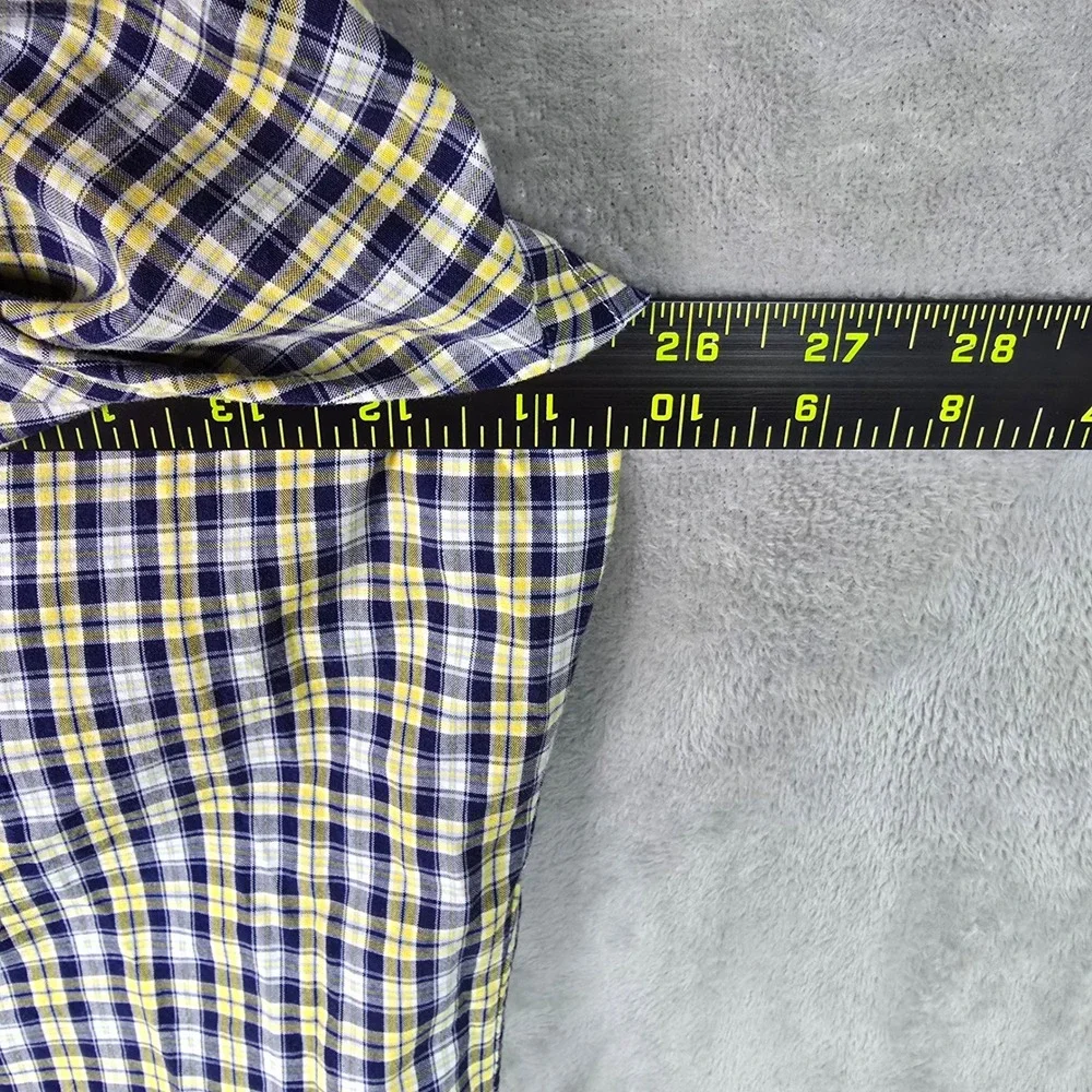 Polo Ralph Lauren Men XL Classic Fit Short Sleeve Plaid Button Down Shirt Yellow